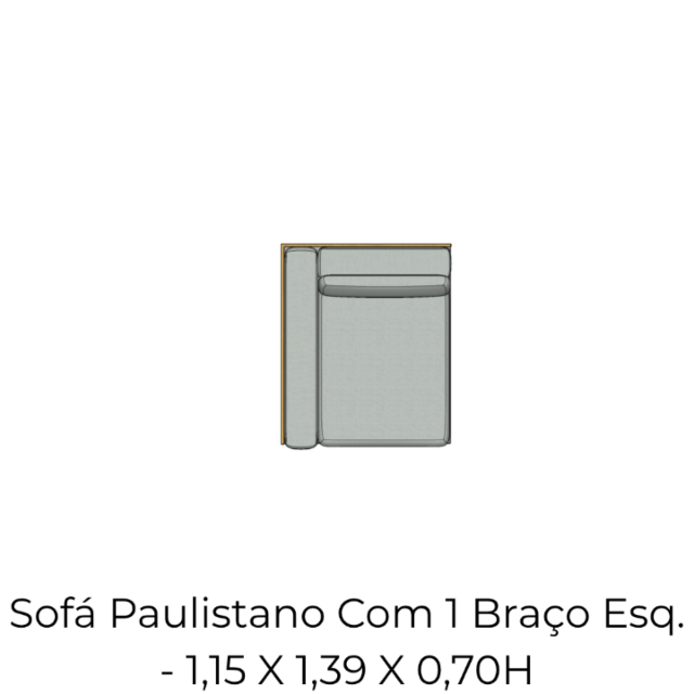 Módulo Sofá Paulistano Com 1 Braço Esq. - 1,15 X 1,39 X 0,70H
