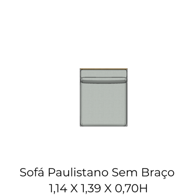 Módulo Sofá Paulistano Sem Braço - 1,14 X 1,39 X 0,70H