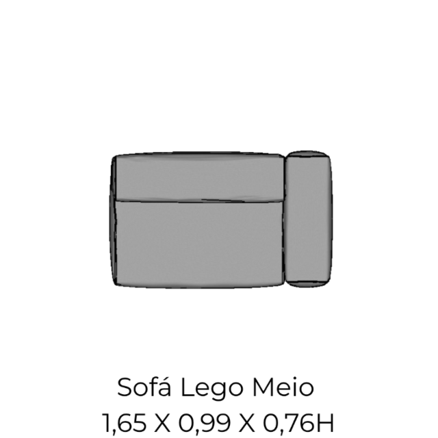 Modulo Sofá Lego Ponta Direita Braço Estreito - PDBE5 1,65 X 0,99 X 0,76H