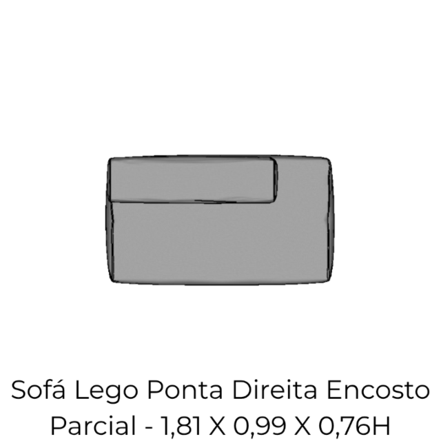 Modulo Sofá Lego Ponta Dir Encost Parci - PDEP6 1,81 X 0,99 X 0,76H
