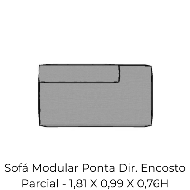 Modulo Sofá Modular Ponta Dir Encost Parcial - PDEP6 1,81 X 0,99 X 0,76H