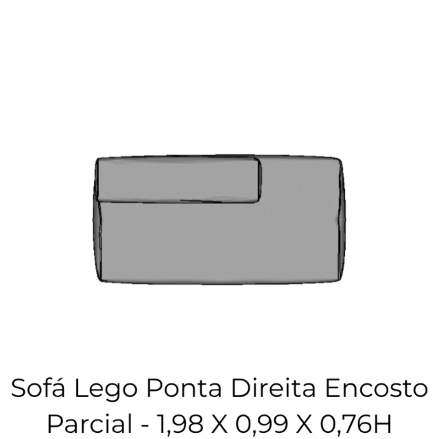 Modulo Sofá Lego Ponta Direita Encosto Parcial - PDEP7 1,98 X 0,99 X 0,76H