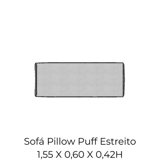 Modulo Sofá Pillow Puff Estreito - PE155 1,55 X 0,60 X 0,42H