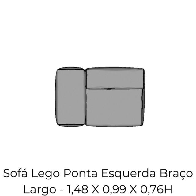 Modulo Sofá Lego Ponta Esquerda Braço Largo - PEBL4 1,48 X 0,99 X 0,76H