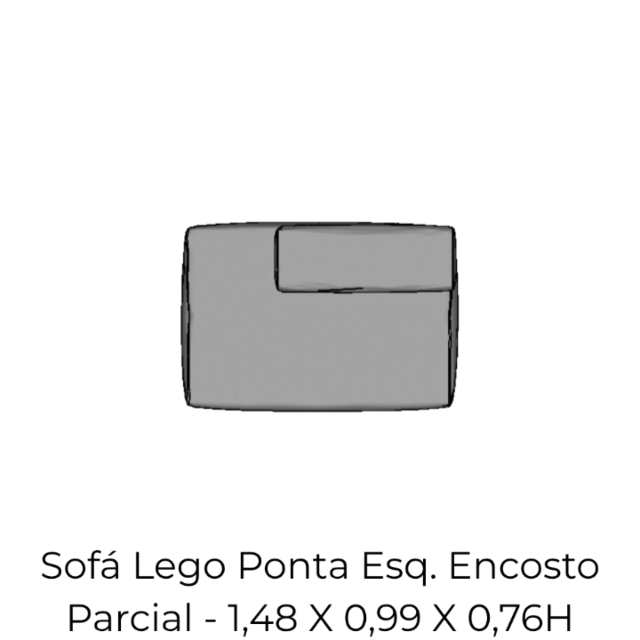 Modulo Sofá Lego Ponta Esq Encosto Parcial - PEEP4 1,48 X 0,99 X 0,76H