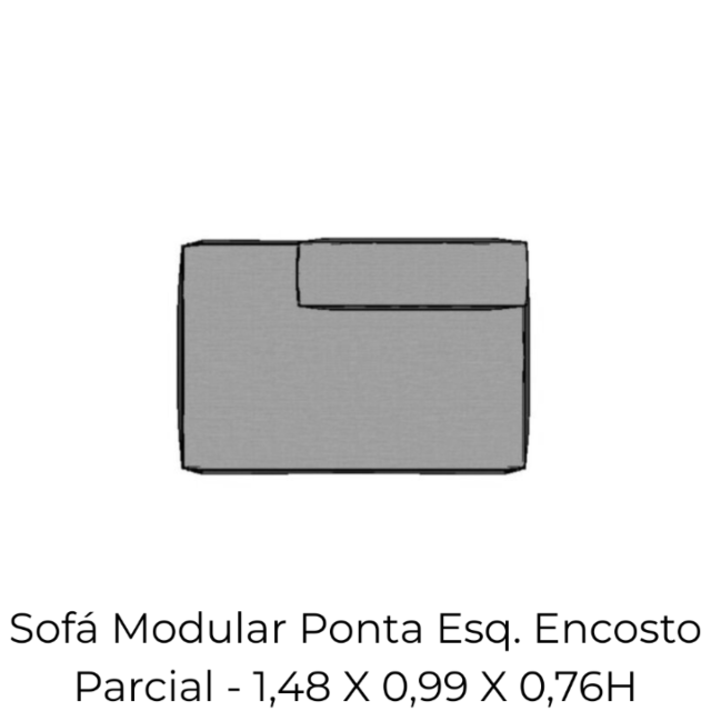 Modulo Sofá Modular Ponta Esq Encosto Parcial - PEEP4 1,48 X 0,99 X 0,76H