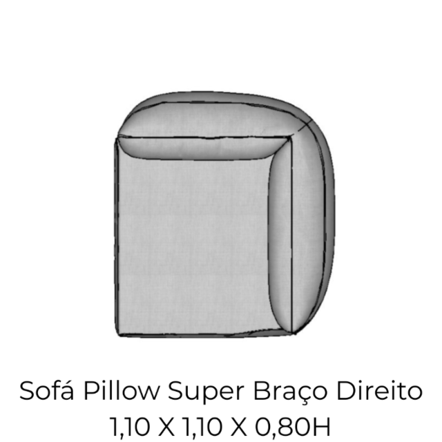 Modulo Sofá Pillow Super Braço Direito - SBD110 1,10 X 1,10 X 0,80H