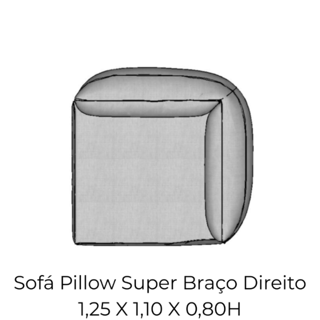 Modulo Sofá Pillow Super Braço Direito - SBD125 1,25 X 1,10 X 0,80H