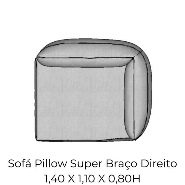 Modulo Sofá Pillow Super Braço Direito - SBD140 1,40 X 1,10 X 0,80H
