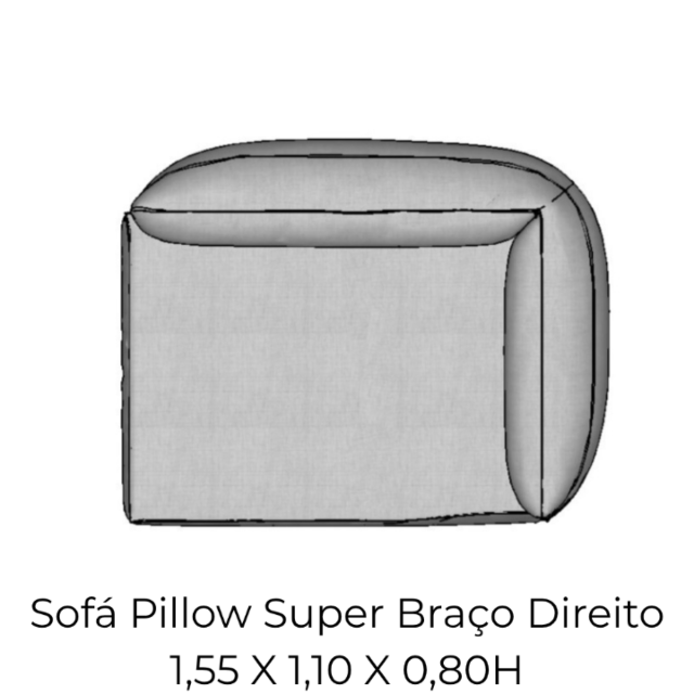 Modulo Sofá Pillow Super Braço Esquerdo - SBE155 1,55 X 1,10 X 0,80H