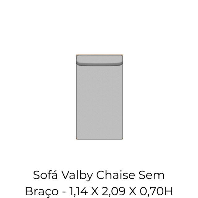 Módulo Sofá Valby Chaise Sem Braço - 1,14 X 2,09 X 0,70H