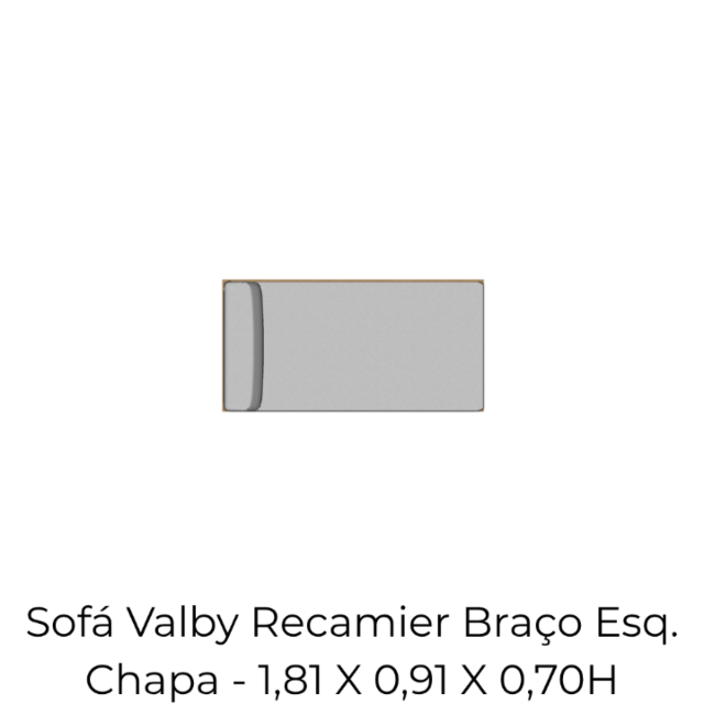 Módulo Sofá Valby Recamier Braço Esquerdo Chapa - 1,81 X 0,91 X 0,70H