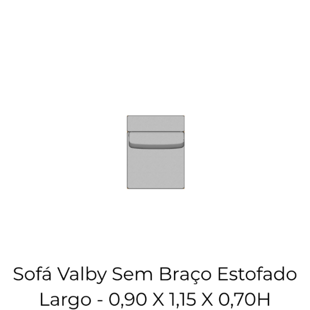 Módulo Sofá Valby Sem Braço Estofado Largo - 0,90 X 1,15 X 0,70H