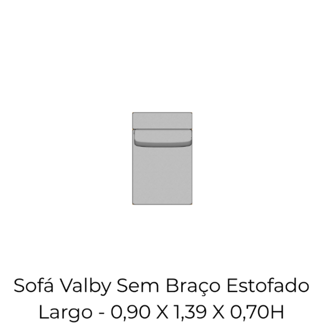 Módulo Sofá Valby Sem Braço Estofado Largo - 0,90 X 1,39 X 0,70H