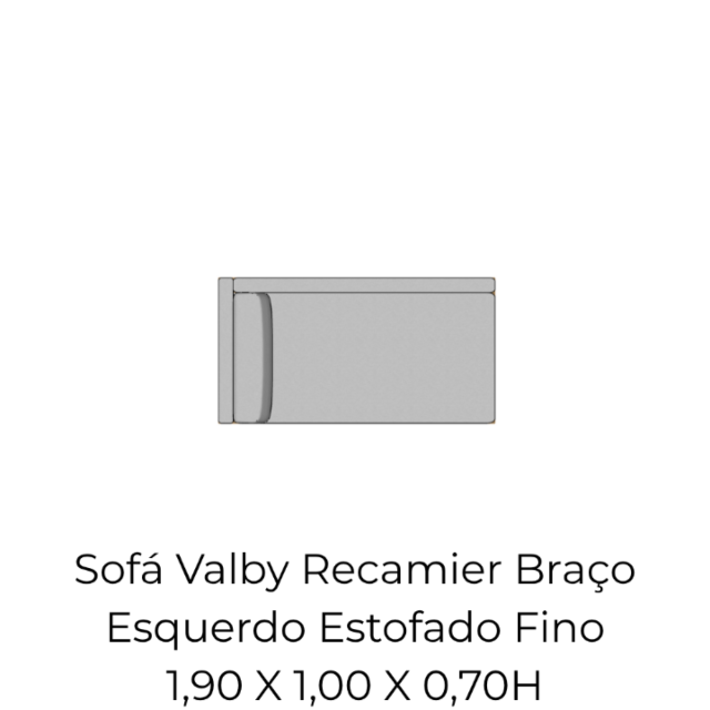 Módulo Sofá Valby Recamier Braço Esquerdo Estofado Fino - 1,90 X 1,00 X 0,70H
