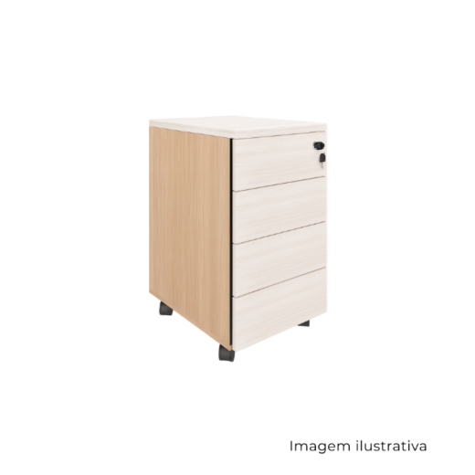 Gaveteiro Móvel 4 Gavetas LEX3751 Com Travamento Simultâneo SR1606