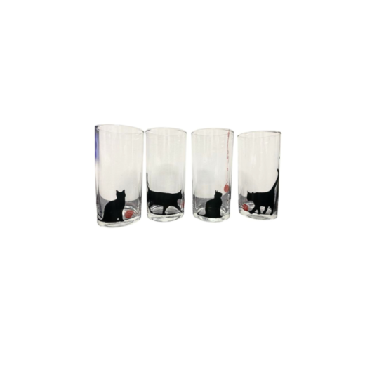 Conjunto De 4 Copos Gatos 45 SR12272