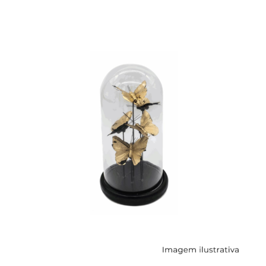 Escultura Borboletas Com Redoma De Vidro P1577 SR12664
