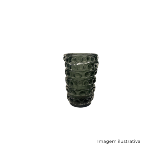 Vaso Em Vidro Cinza P 64239 SR13402