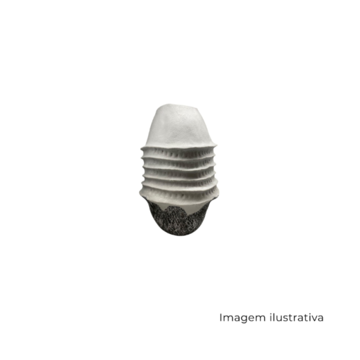 Vaso Em Ceramica Branco Com Detalhes Preto 70811 SR13450