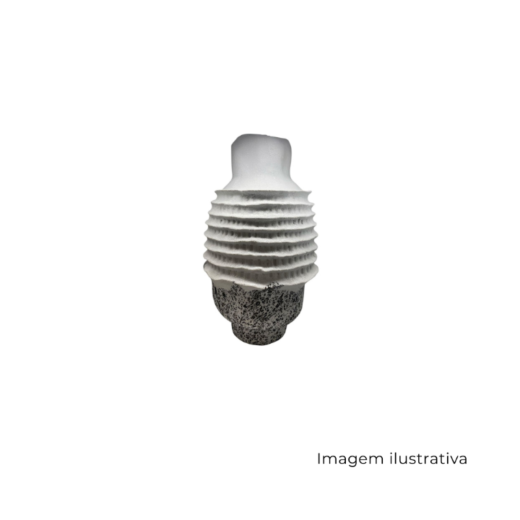 Vaso Em Ceramica Branco Com Detalhes Preto 70812 SR13451