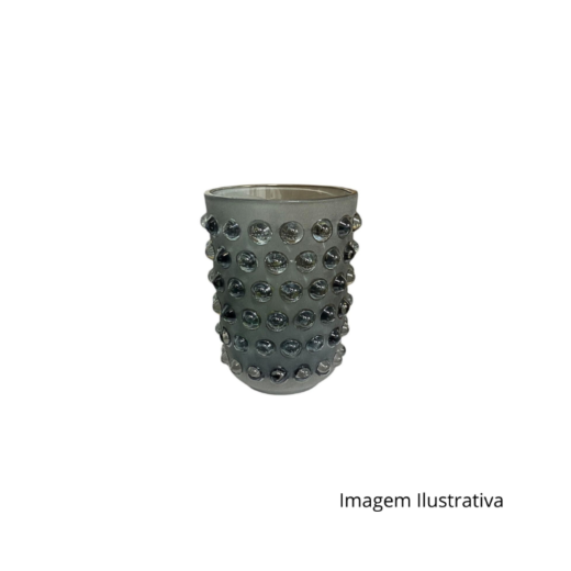 Vaso Em Vidro Cinza Fosco P 642411 SR13491