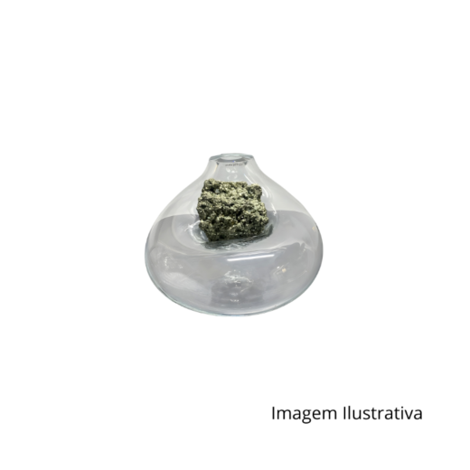 Vaso Stone Edge Medio Horizontal Transparente Pirita SEMHTRP ACV13571