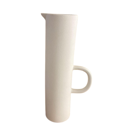 Vaso em Ceramica Branco Jarra Alça 344611 SRC5040