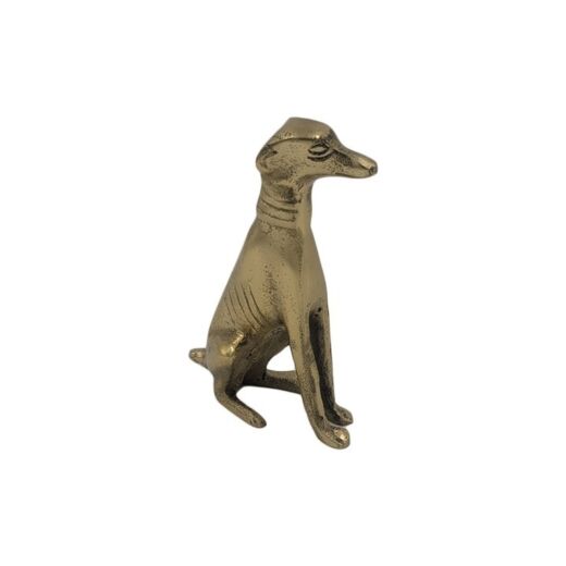Escultura Cachorro De Metal Dourado P1670 SR11490