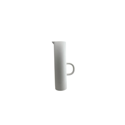 Vaso Em Ceramica Branco Jarra Alça P 344611 SRC5090