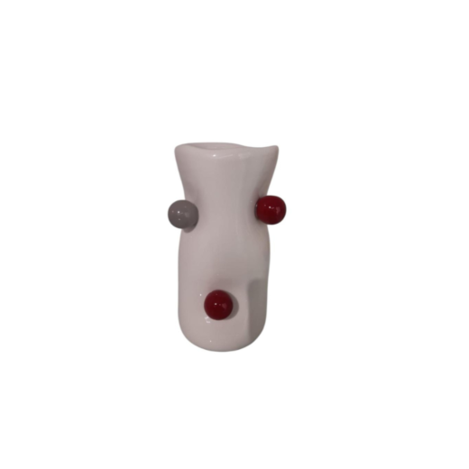 VASO DOTS BRANCO 15CM CINZA COL VER P 371191 SRC5007