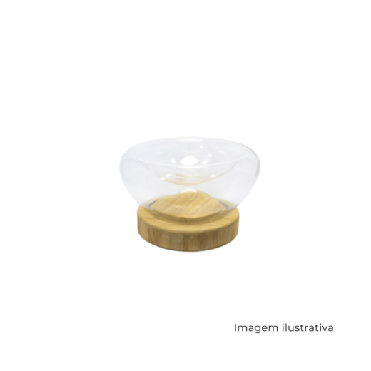 Vaso Em Vidro E Madeira 67818 SR 12385