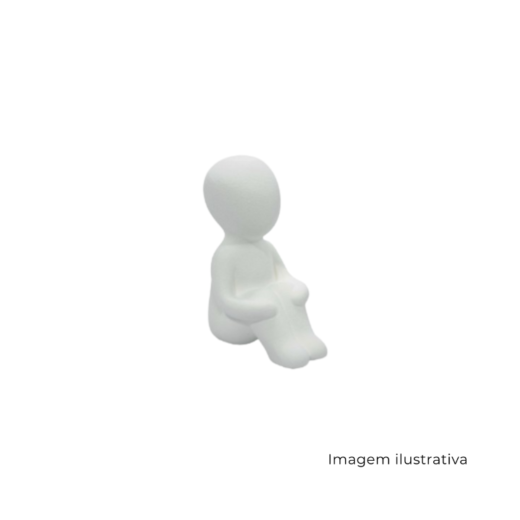 Escultura Em Cerâmica Homem Sentado 66553 SR 12352