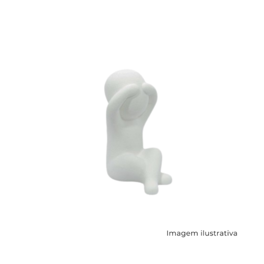 Escultura Em Cerâmica Homem Não Quero Ver 66557 SR 12353