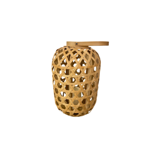 Lanterna Em Bambu E Vela Led P 67612 SR11005
