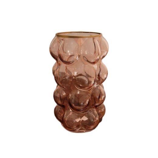 Vaso Vidro Rosa Bubbles SR11134
