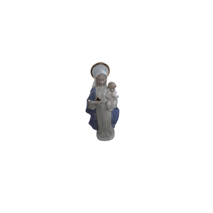 Escultura Nsa Sra Manto Azul Ceramica Ama6-Hp159 SR11821