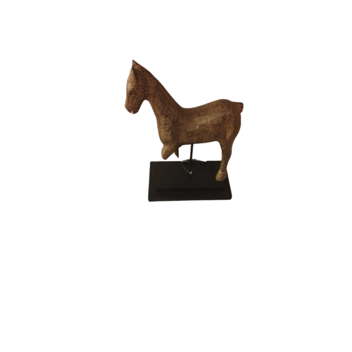 Escultura De Cavalo Em Madeira Cod Ma10 SR10585