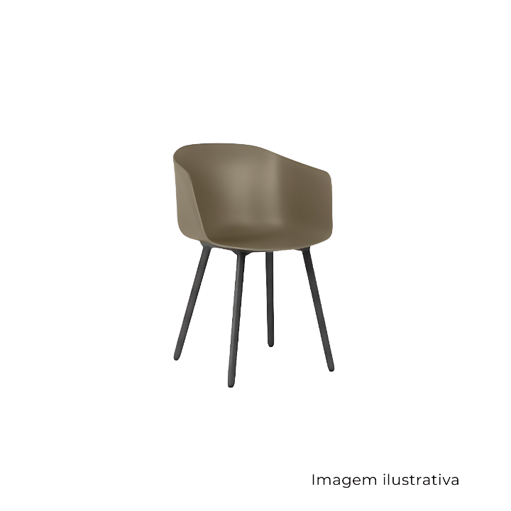 Cadeira Max Com Braços e Pés Em Madeira SR1455