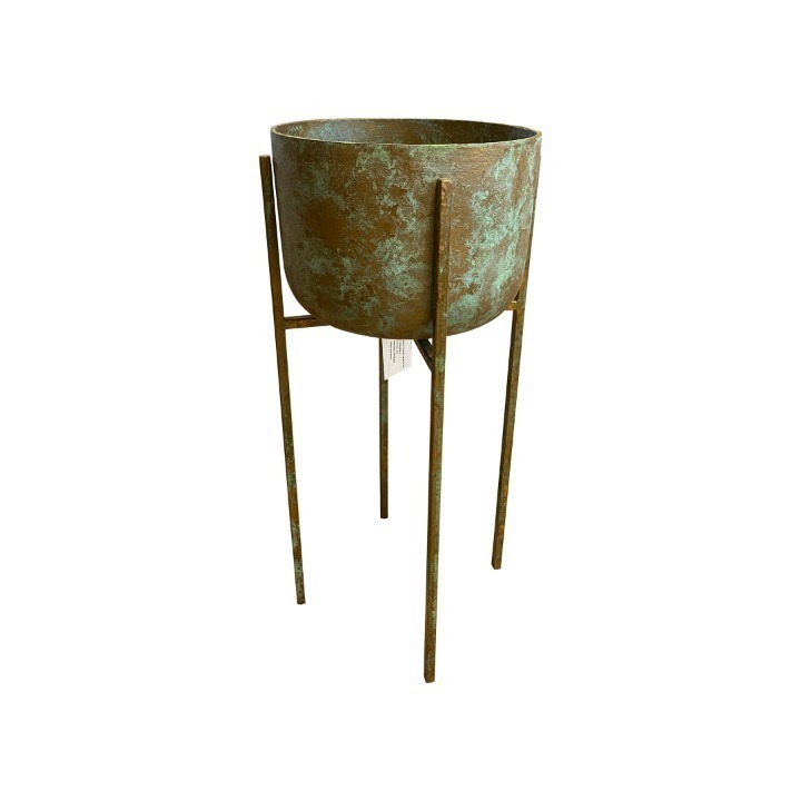 Vaso De Metal Civ647 Com Suporte SR10680