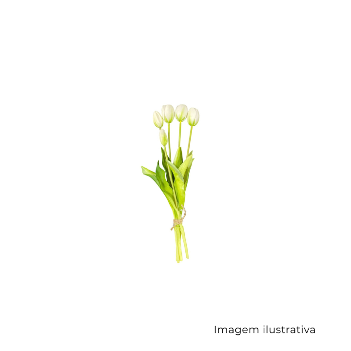 Ramalhete Tulipa Toque Real Branco SY033-BR SR12784