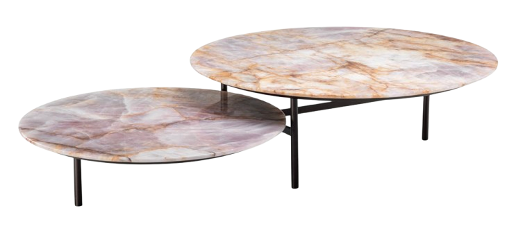 Mesa De Centro Crux Redonda Em Pedra