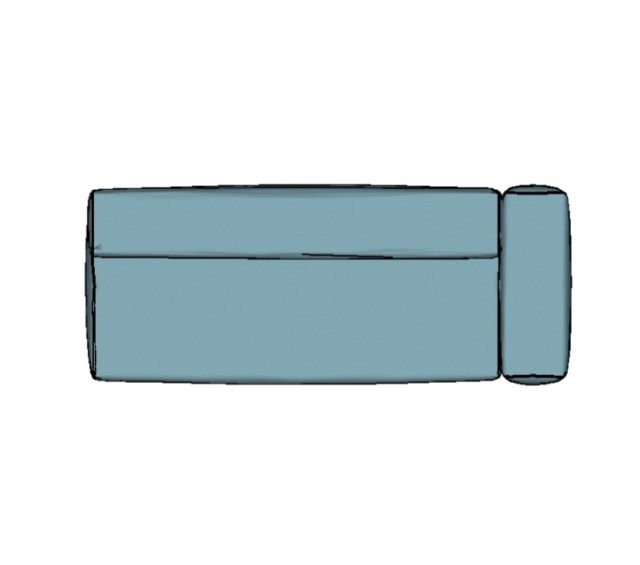 Modulo Sofá Lego Ponta Dir Braço Estreit - PDBE10 2,47 X 0,99 X 0,76H