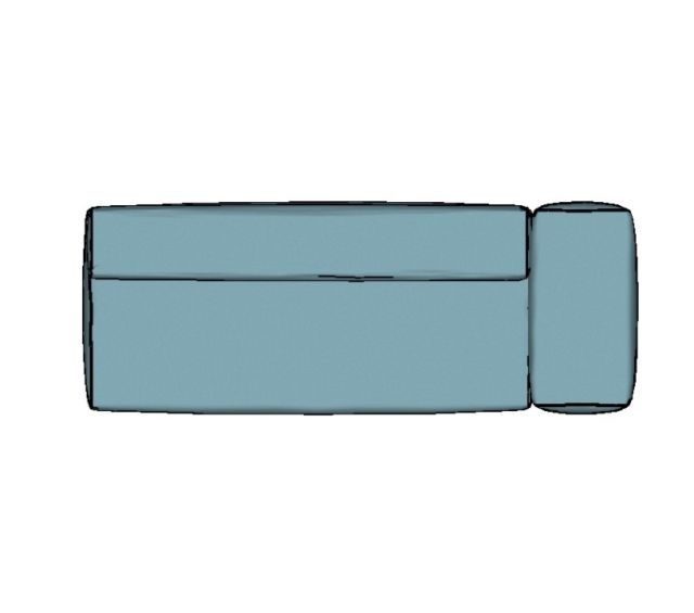 Modulo Sofá Lego Ponta Direita Braço Largo - PDBL11 2,64 X 0,99 X 0,76H
