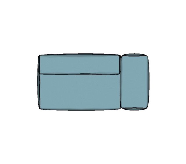 Modulo Sofá Lego Ponta Direira Braço Largo - PDBL7 1,98 X 0,99 X 0,76H
