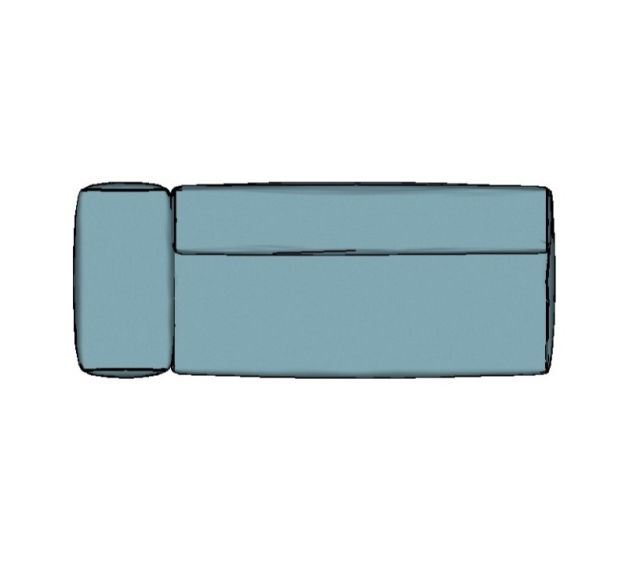 Modulo Sofá Lego Ponta Esq Braço Largo - PEBL10 2,47 X 0,99 X 0,76H