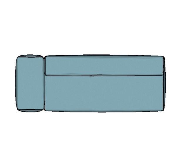 Modulo Sofá Lego Ponta Esq Braço Largo - PEBL11 2,64 X 0,99 X 0,76H