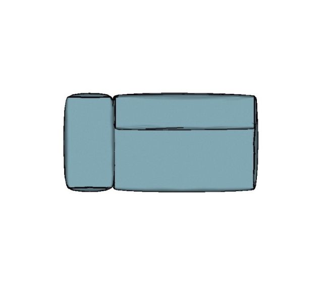 Modulo Sofá Lego Ponta Esq Braço Largo - PEBL7 1,98 X 0,99 X 0,76H