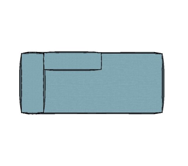 Modulo Sofá Modular Canto Direito Encosto Parcial - CDEP9 2,31 X 0,99 X 0,76H