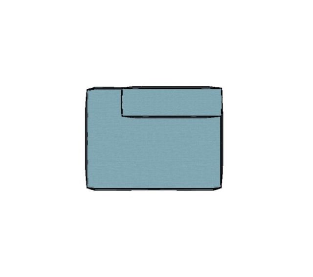Modulo Sofá Modular Ponta Esquerda Encosto PARCIAL - PEEB3 1,32 X 0,99 X 0,76H